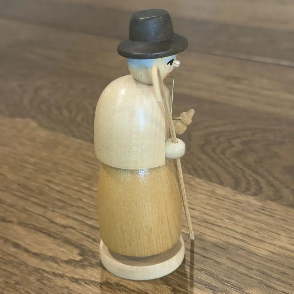 Vtg Erzgebirge RG German Wood Incense Smoker  Shepherd Rauchermann Seiffen 5”